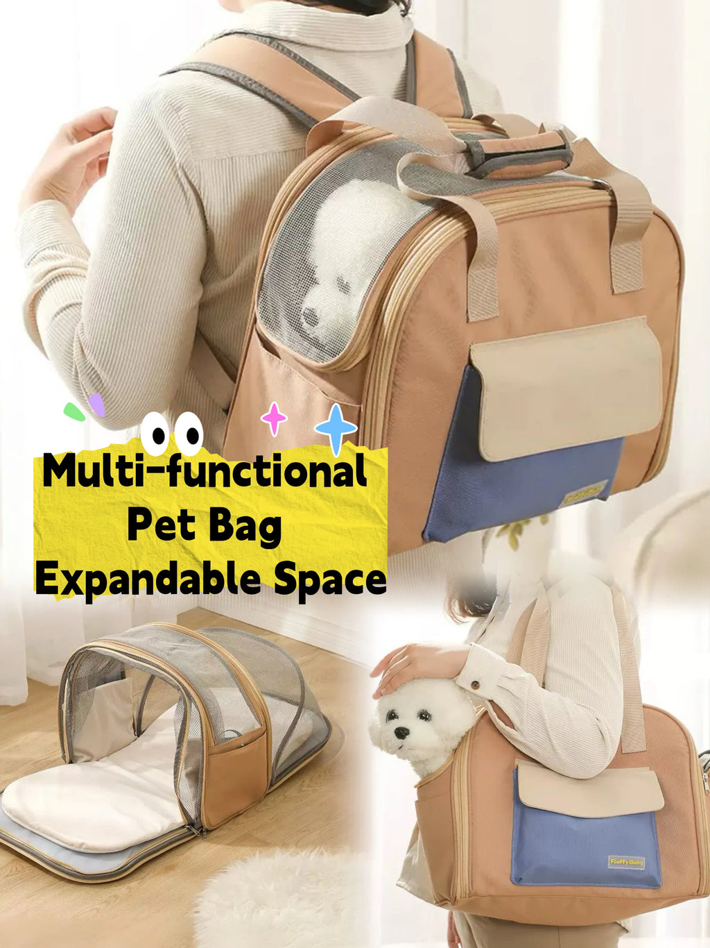 FlexiCarry™ Expandable Pet Travel Bag