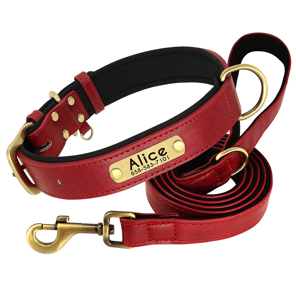 HeritagePaw™ Personalised Leather Collar &amp; Lead Set
