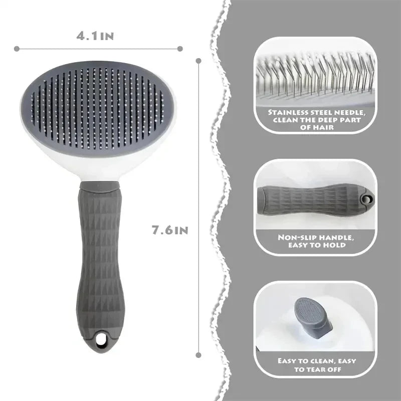 CleanGlide™ Self-Cleaning Pet Grooming Brush