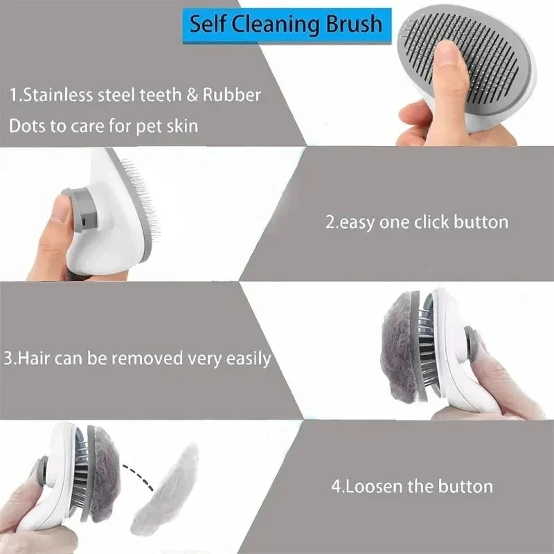 CleanGlide™ Self-Cleaning Pet Grooming Brush