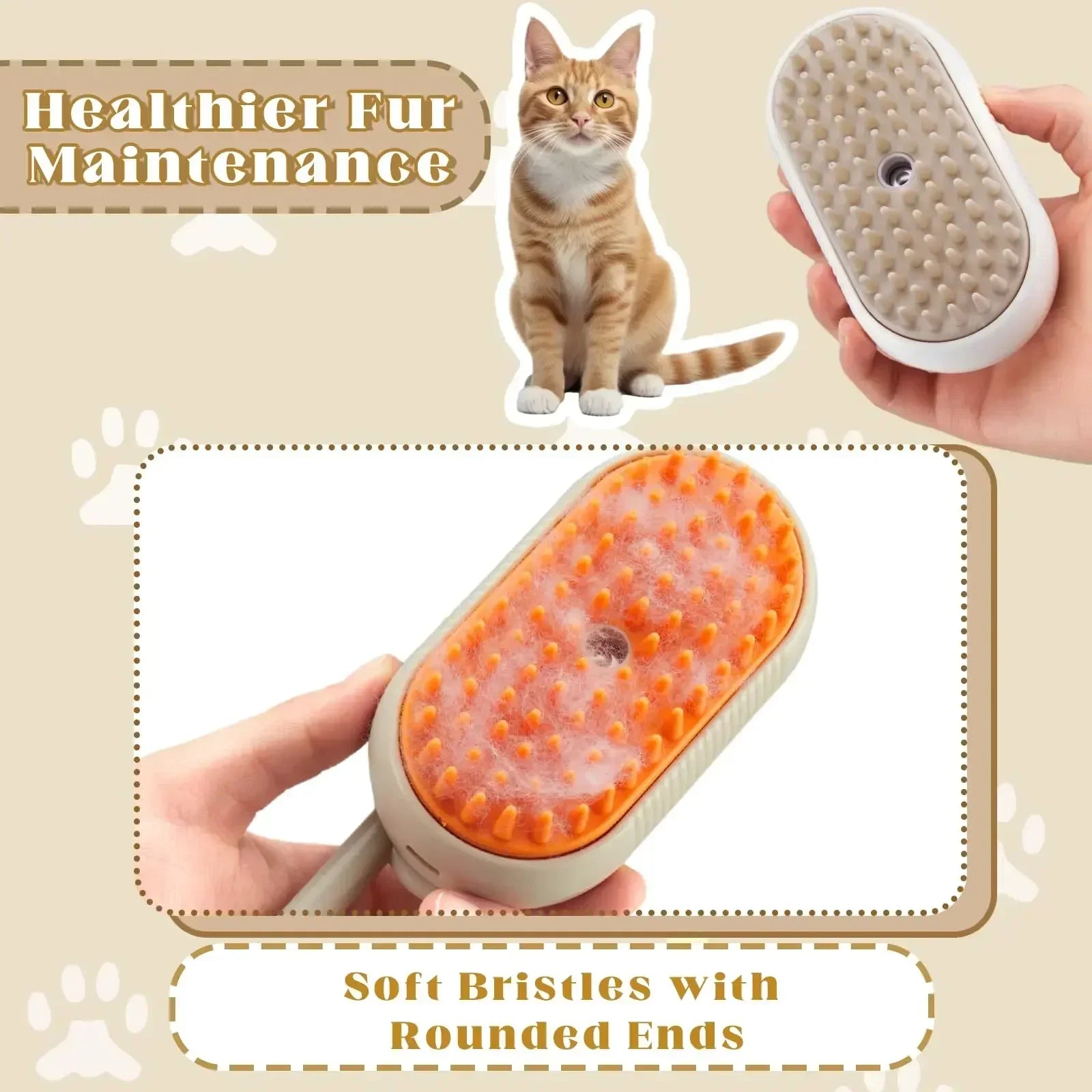 SteamCare™ 3-in-1 Pet Grooming Brush