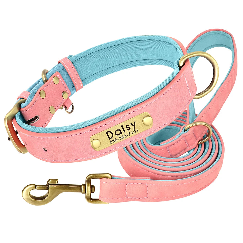 HeritagePaw™ Personalised Leather Collar &amp; Lead Set