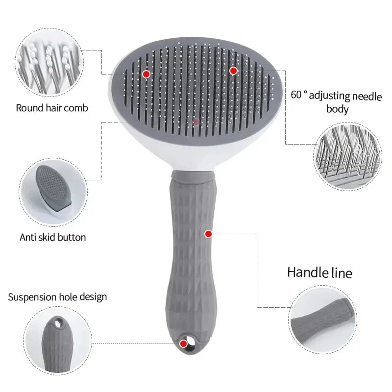 CleanGlide™ Self-Cleaning Pet Grooming Brush